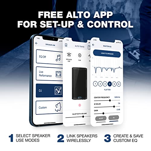 Alto Professional TS410 - 2000W 10" Powered PA Speaker with 3 Channel Mixer, Bluetooth Streaming, Wireless Loudspeaker linking, DSP and Alto App - Thumbnail 3