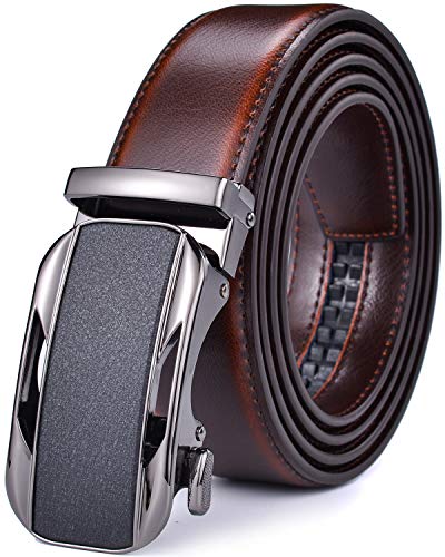 Image of Beltox Men Leather Belt w Slide Ratchet Interchangeable Buckle