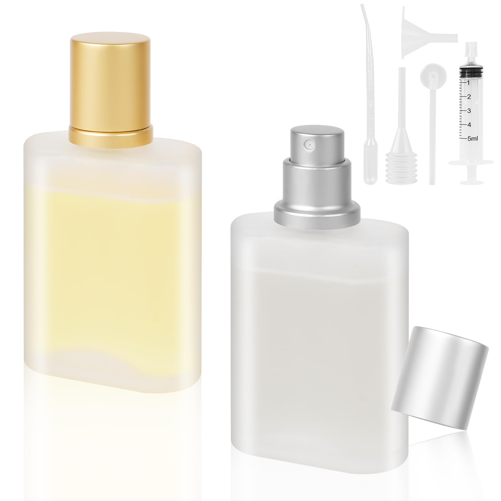 LOPHE Parfümzerstäuber, 2 Stück 100ml Mini Parfum Zerstäuber, Portable Parfümzerstäuber Nachfüllbar, Zerstäuber Parfüm Sprühflasche, Perfume Sprayer für Reise Männer und Frauen, Mattes Finish