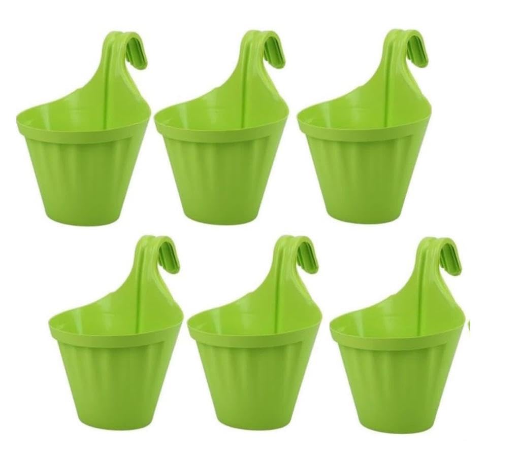 8 Inch Hanging Planters - 6 Pack Red -9
