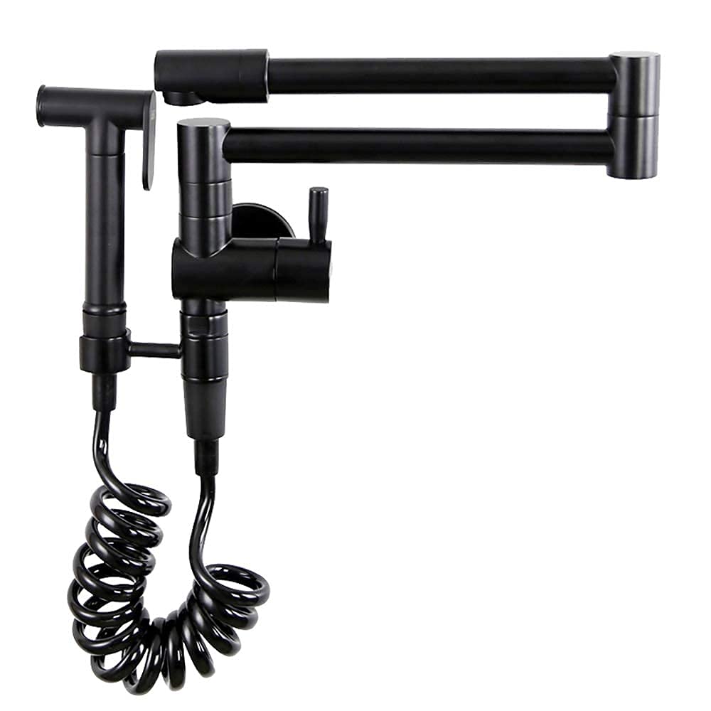 grifo montado en la pared fregona grifo de la piscina fuera de la pared alargar la piscina de lavandería puede girar doblar grifo telescópico a prueba de salpicaduras/negro Present
