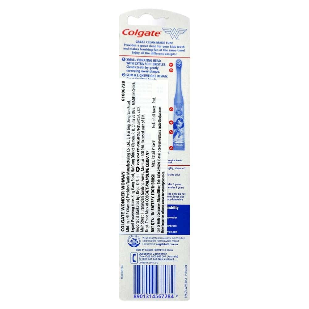 Colgate Kids Wonderwoman Battery Powered Toothbrush Multicolour - Image 7 thumbnail