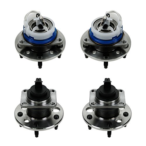 Image of TRQ 2 Piece Front Rear Wheel Bearing & Hub Assembly Set Compatible with 2004-2005 Chevrolet Classic 2001-2003 Malibu 1999-2004 Oldsmobile Alero 1999-2005 Pontiac Grand Am