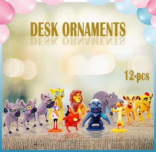 Image of Mini Action Figures, Multiple Character Collectible Set, Car Dashboard, Decoration & Cake Topper Toys for Fans (12 Pcs Lion Animal Doll Set for Decoration)