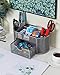 EasyPAG Mesh Desk Organizer, Multi-Functional Stationery Organizer for School Supplies, Office Pen Holder for Desk, 9 Compartments Dorm Organization with Drawer, Silver