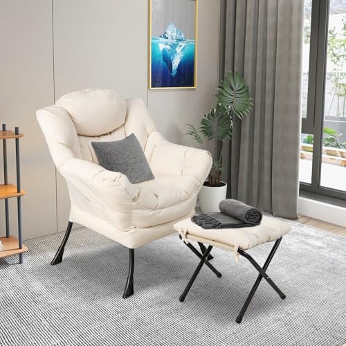 HOMASIS Sillón Relax Reclinable Orejero, Butaca de Salón de Lectura con Bolsillo Lateral para Dormitorio, Oficina, Soporta hasta 150 kg, 81x75x94,5cm - imagen 2