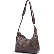 Leather Shoulder Purse,Lightweight Crossbody Bag | Cyashipin Leather Shoulder Bag - Brown Tote Bag for Everyday Use & School, Lightweight Leather Purse