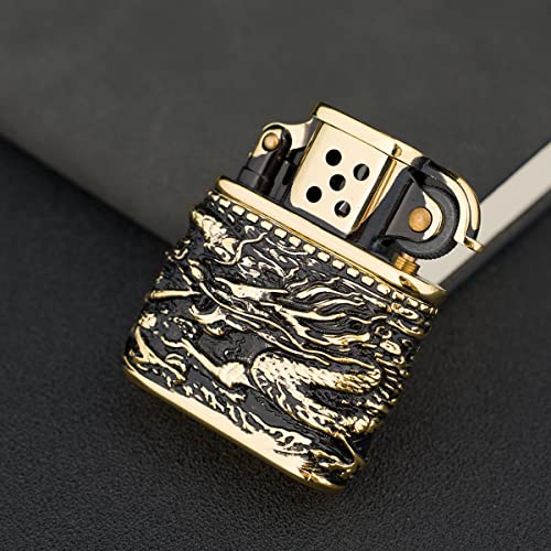 Encendedor estilo antiguo dragón chino dorado miniatura 5