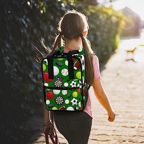 Sac à dos pour garçon vert et multicolore avec bretelles réglables