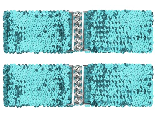 Ceinture élastique à paillettes femme accessoire de taille à boucle métal jupes