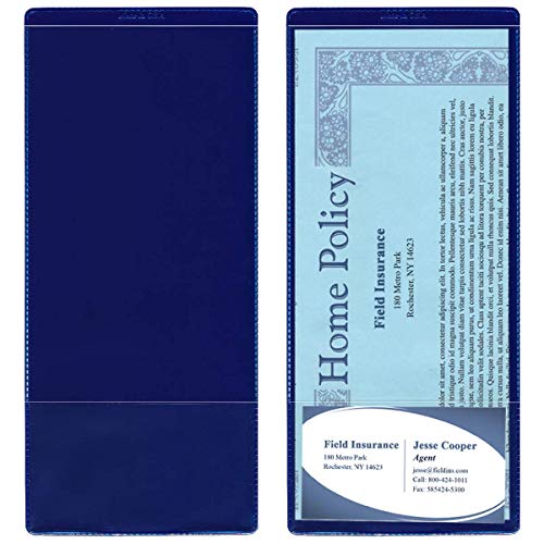StoreSMART - Plastic Policy/Lotto Ticket Holders with Business Card Pocket - Single Unit - INS30-NB-1 Navy Blue