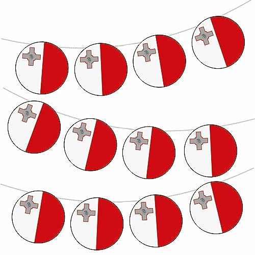 AK Giftshop Malta Flag Bunting Party Decorations Flags - 12pcs / 2.5m Ribbon