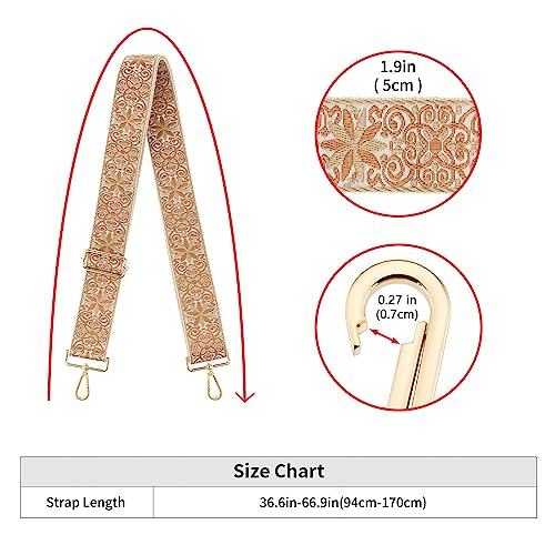 Image of Wide Shoulder Strap Adjustable Replacement Belt Guitar Style Crossbody Bag Handbag Strap Multicolor Canvas Straps(Wide:2in)(Color82)