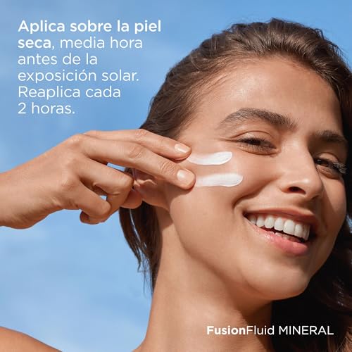 ISDIN Fusion Fluid Mineral SPF 50 Protector Solar Facial de Textura Fluida con Ácido Hialurónico, Hidrata Intensamente la Piel Intolerante a Filtros Químicos, 50 ml - imagen 7
