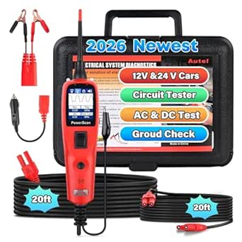Autel PowerScan PS100 Power Circuit Probe Kit 2026, 12V 24V Automotive Electrical Wire Tracer Circuit Relay Tester, Breaker Short Finder Digital Multimeter, Ground Check Activate Component, 40ft Cable