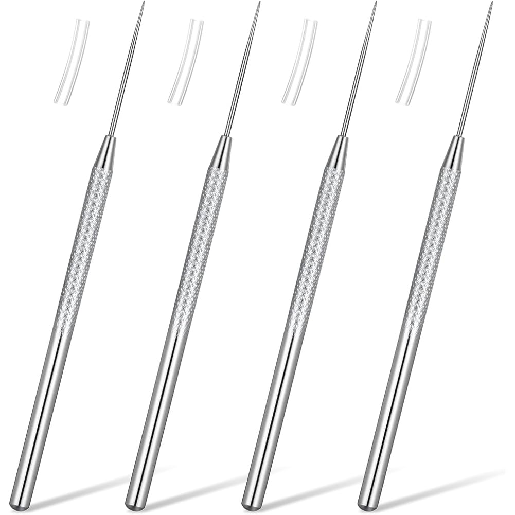 Jnchdghwa Silver Non-Slip Grip 4Pcs Clay Tools For Pottery Sculpture For Ceramic Carving Diy Detail Pottery Protective