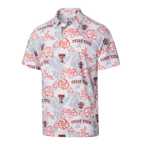 Reyn Spooner Men's Texas Tech Red Raiders NCAA College Football Performance Polo, White, 3XL - Licensed Official Team Fan Gear, Lightweight, Comfortable & Stylish Collegiate Logo Shirt