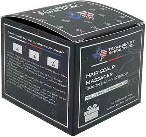 Miniatura 5 de Texas Beauty & Health - Cepillo masajeador de cuero cabelludo con cerdas de silicona suaves para apoyo al crecimiento del cabello y eliminación de