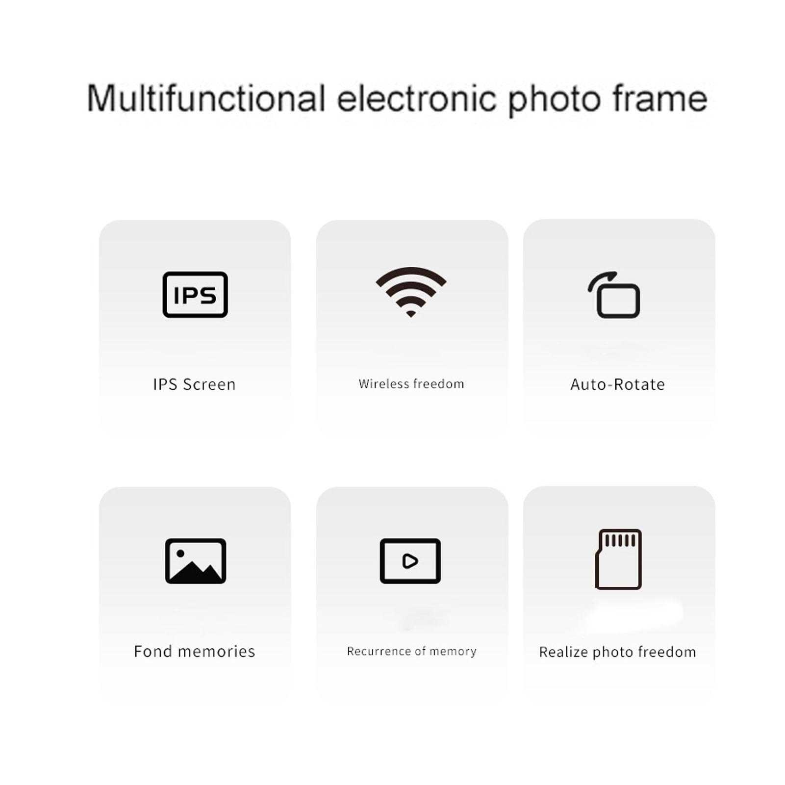 Cadre Photo numérique 10.1 Pouces écran Tactile Acrylique 1280x800 32GB Smart Cloud Cadre Photo électronique Rotation Automatique (Black)