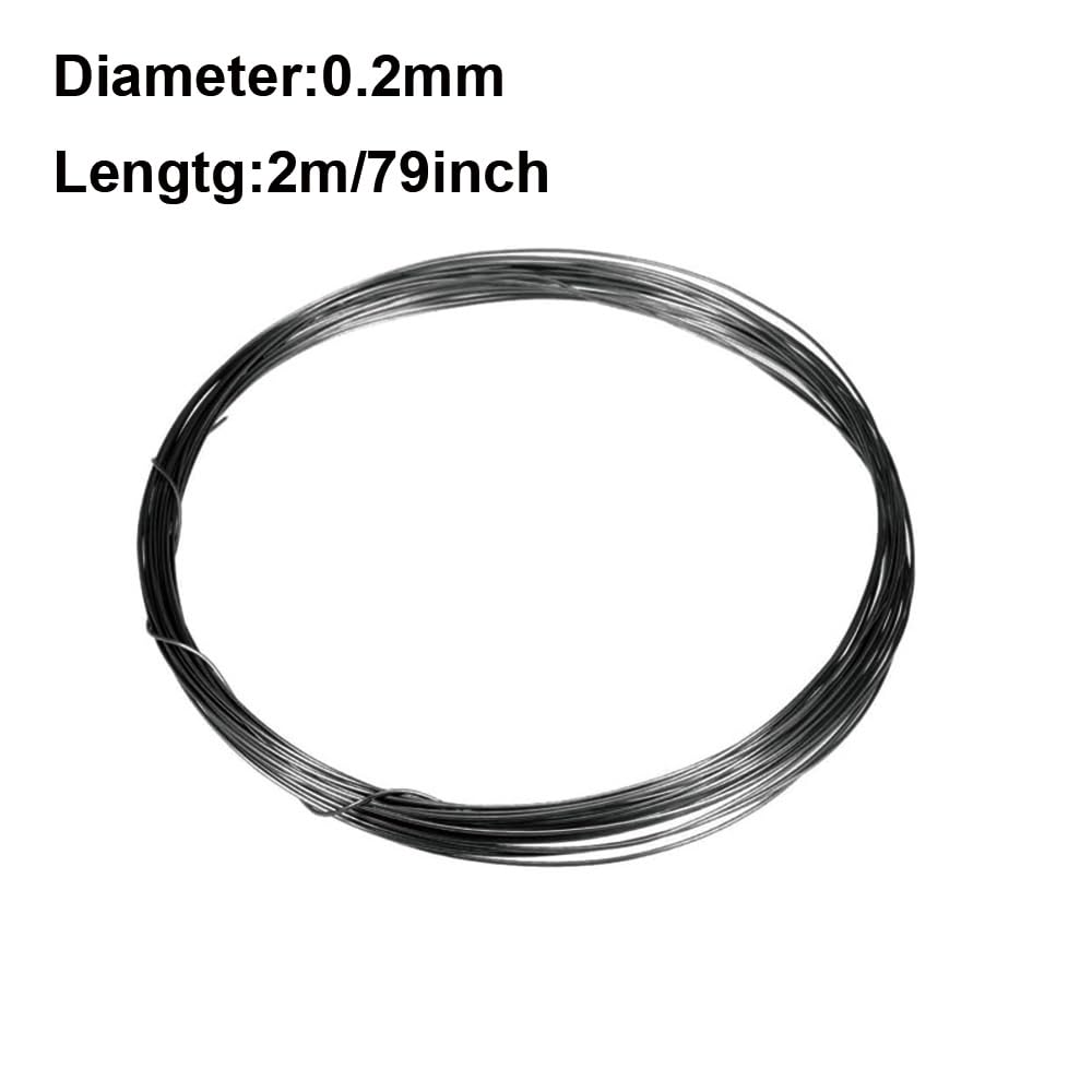 Fil de tungstène à 99 % de haute pureté, diamètre de 0,2 mm, fil de tungstène métallique, fil d'électrode de chauffage électrique, convient pour la fabrication de machines (2 m)