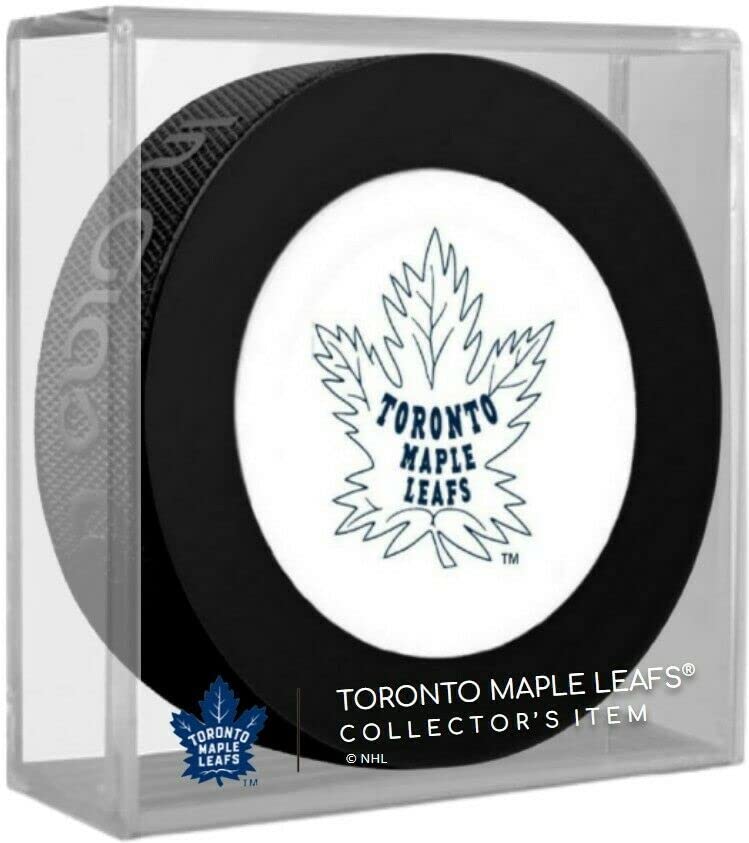 Inglasco Toronto Maple Leafs Vintage 1926 Logo Puck w/NHL Team Display Case