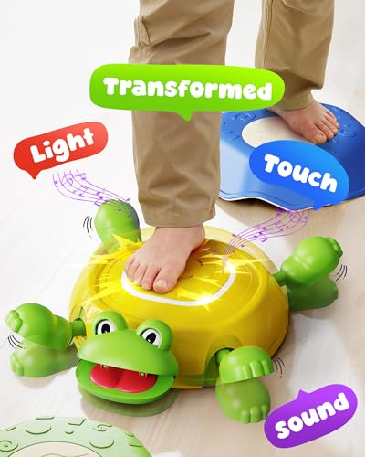 KOKODI Stepping Stones for Kids with Interactive Expression,LED Sensory Toys 4+1 Pcs with Liftable Limbs & Expressive Face,Toddler Balance Coordinated Game,Indoor & Outdoor Playset for Kids Aged 3+ - Image 4