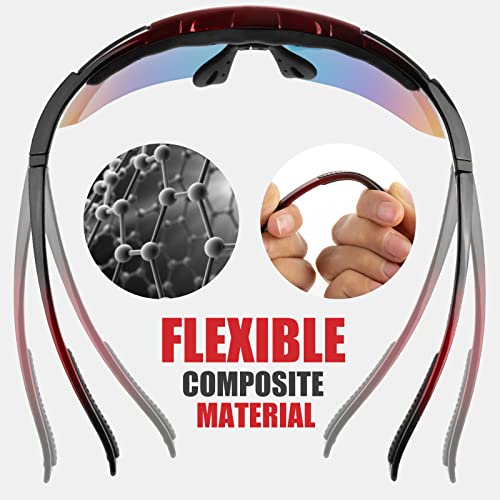 IPSXP lunettes de soleil de sport polarisées avec 5 lentilles interchangeables, lunettes de cyclisme pour hommes et femmes, baseball course escalade pêche conduite golf - Image 6