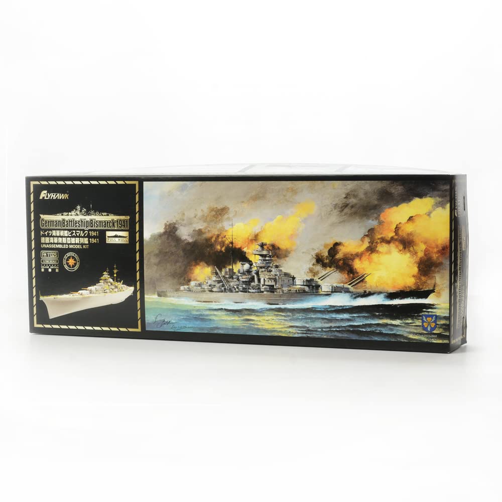 GBMODEL Flyhawk 1/700 Scale German Battleship Bismarck 1941 Deluxe Edition Plastic Model Kit FH1132SS, (FH1132S)