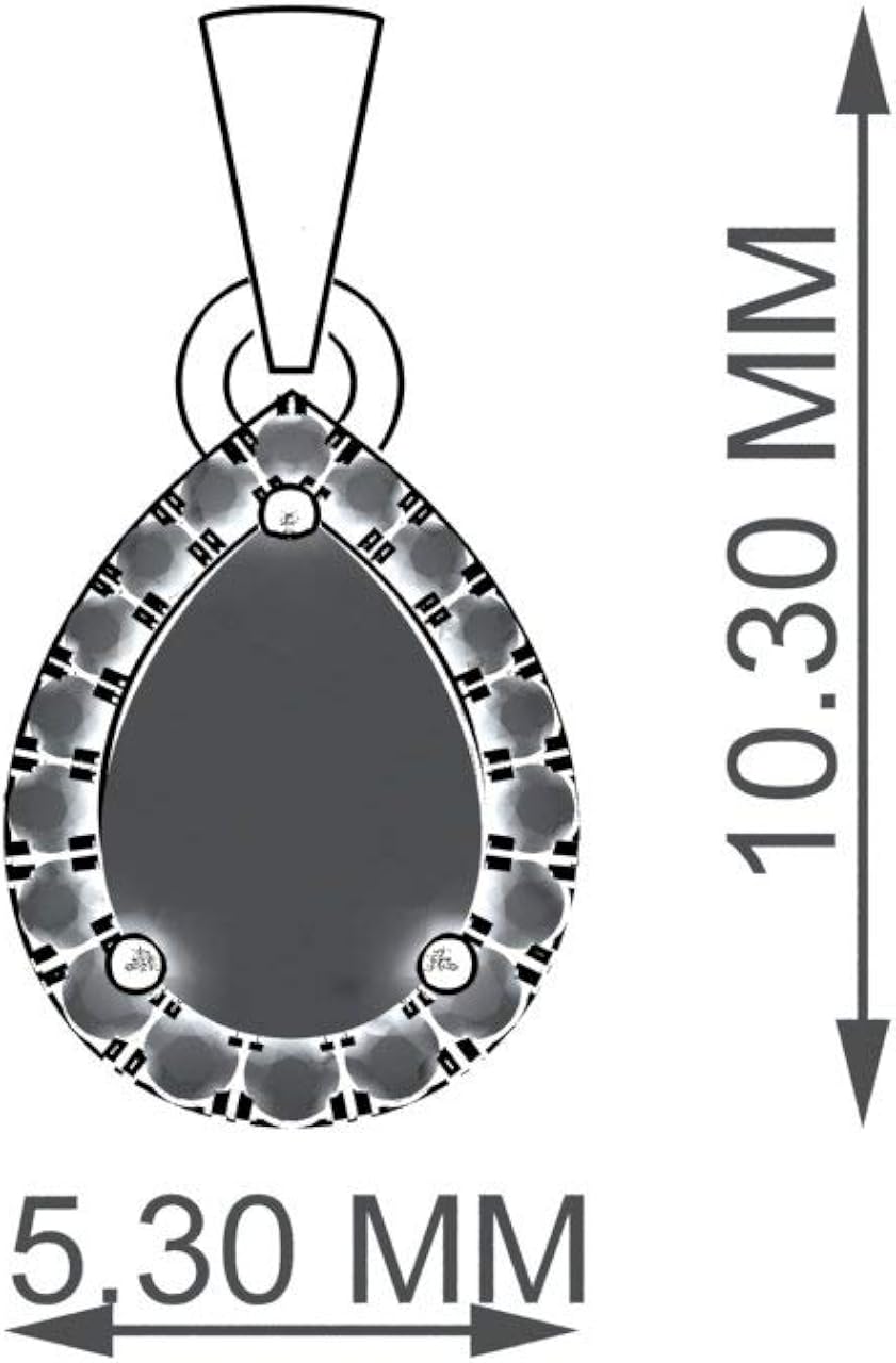 Diamondere Natural and Certified Pear Garnet and Diamond Halo Drop Petite Necklace in 9ct Yellow Gold - Image 4