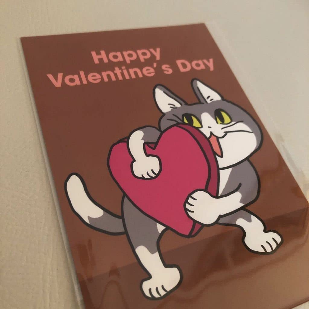 Amazon.co.jp: 仕事猫 バレンタイン限定 ポストカード ハート猫東急