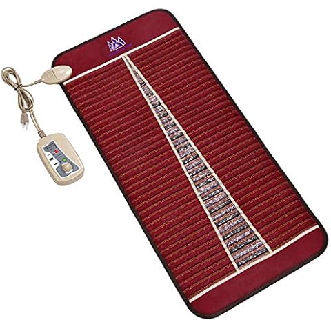 MediCrystal Infrared Heat Amethyst Tourmaline Mat - 48" L x 22" W - Natural Crystals - Adjustable FIR Heating 86°-158°F - Deep Warming Hot Stone Pad - for Back, Muscles & Joints Comfort & Health Cover