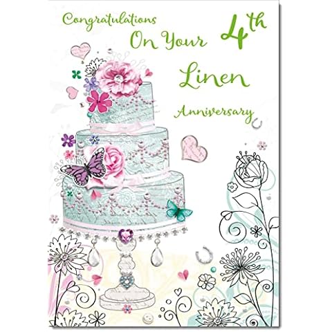 Your Linen 4th Anniversary Card with Envelope Cover