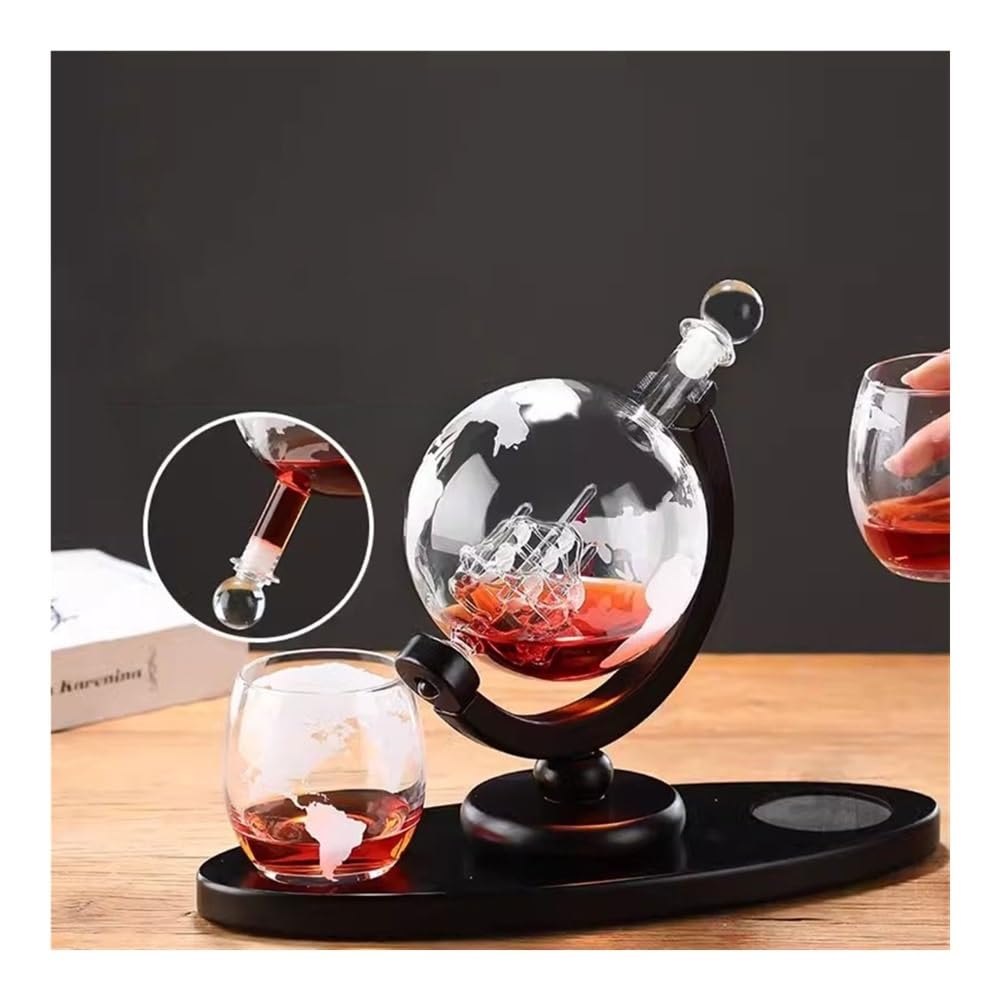 birene Decanter Bottiglia di Vino in Vetro gorgogliante Globe, Vuota, Creativa, Artigianale, Set Rosso