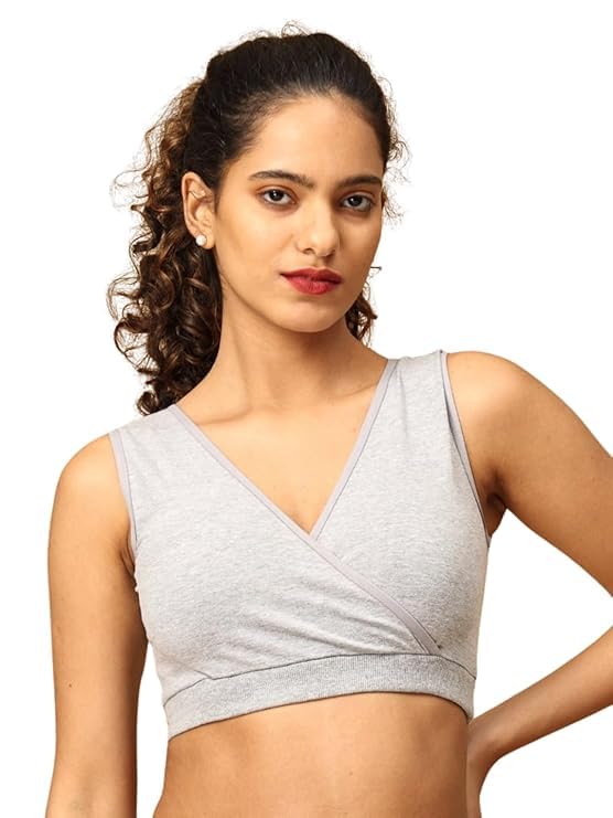 Image of The Mom Store Women's Cotton Maternity and Nursing Sleep Bra Sweat Resistant Convenient Feeding-Combo Pack