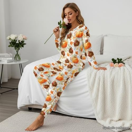 Image of Womens Lounge Set Long Sleeve Soft Pajama Sets