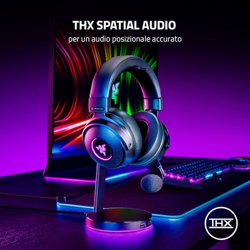 Kraken V3 Pro - Cuffie wireless USB da Gaming con Tecnologia aptica (HyperSense, Driver TriForce in Titanio da 50 mm, THX Spatial Audio, HyperSpeed Wireless) Nero - Cuffia gaming - Immagine 3