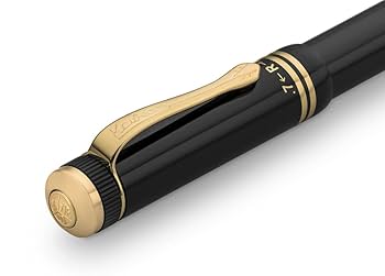 Kaweco DIA マルチ多機能ペン(黒/オレンジ) 0.7シャープ Gold Kaweco Dia2 Rollerball Pen in Black with Gold Trim