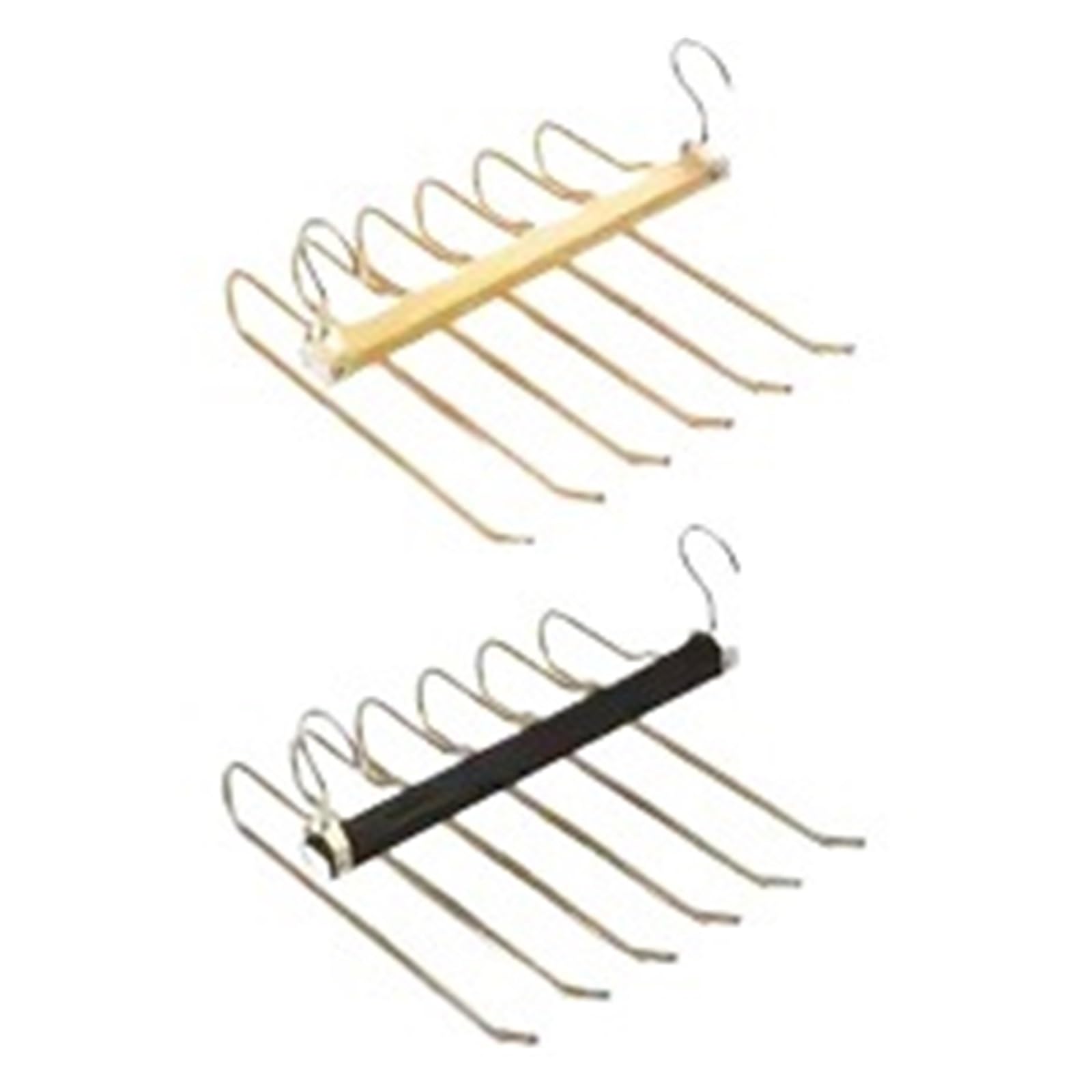 AXYLQJVZNC 6-in-1 Multi-Layer Aluminum Pants Hanger, 360° Rotatable Hook Storage Rack for Home Travel(Gold and Black)