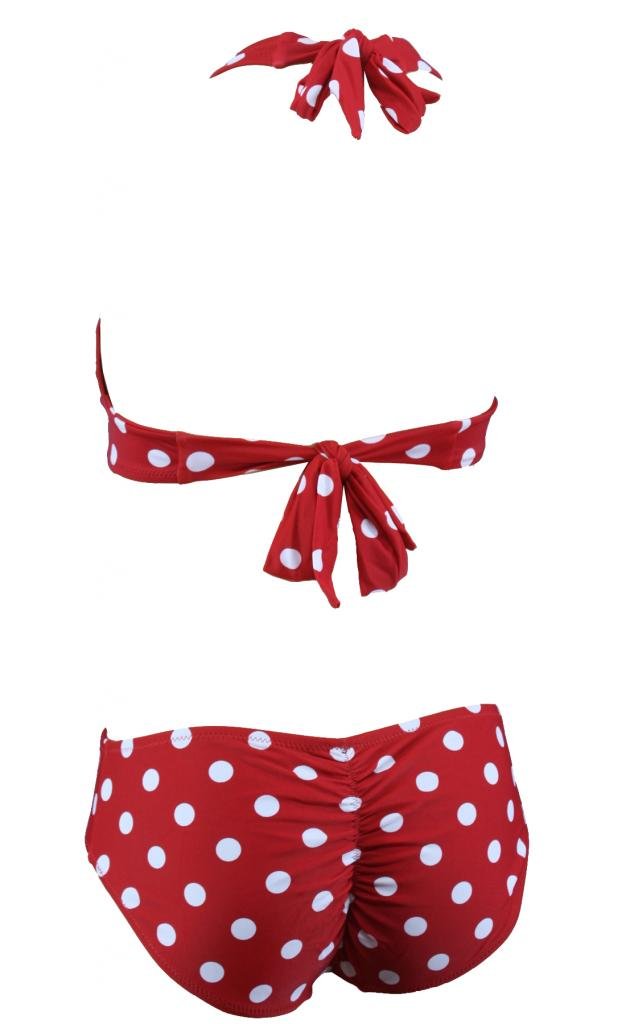 Aloha Beachwear, bikini da donna in stile vintage con reggiseno a triangolo, stampa a pois, articolo A7029