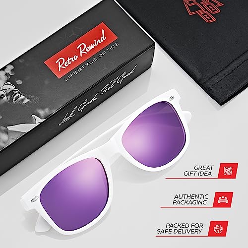Image of Retro Rewind Polarized Sunglasses for Women Men - UV400 Classic Square Vintage Shades Trendy Unisex Sun Glasses