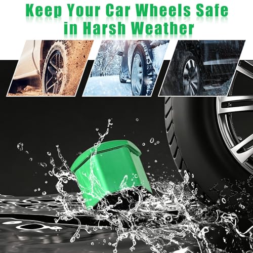 Image of Blueshyhall 19mm Wheel Lug Nut Cover Bolt Caps Anti-Rust Car Tire Nut Cover with Removal Tool (Pack of 20) - Chrome Green