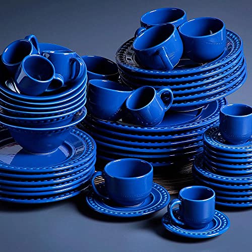 Conjunto C/ 6 Xícaras De Chá C/ 6 Pires Atenas Azul Navy 161 ml