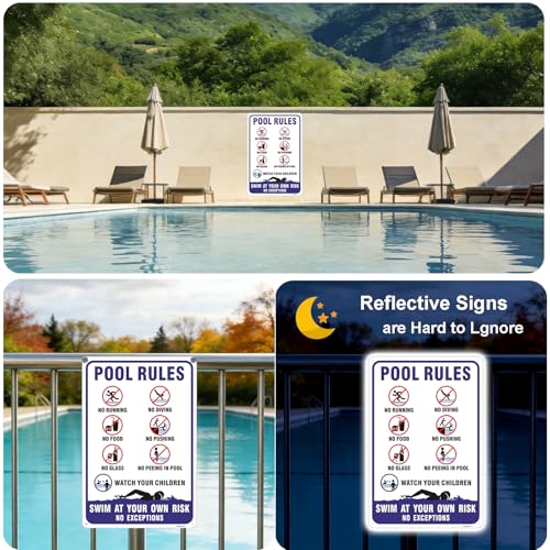 2 Pack Carteles Normas Piscina 12x8 Pulgadas miniatura 5