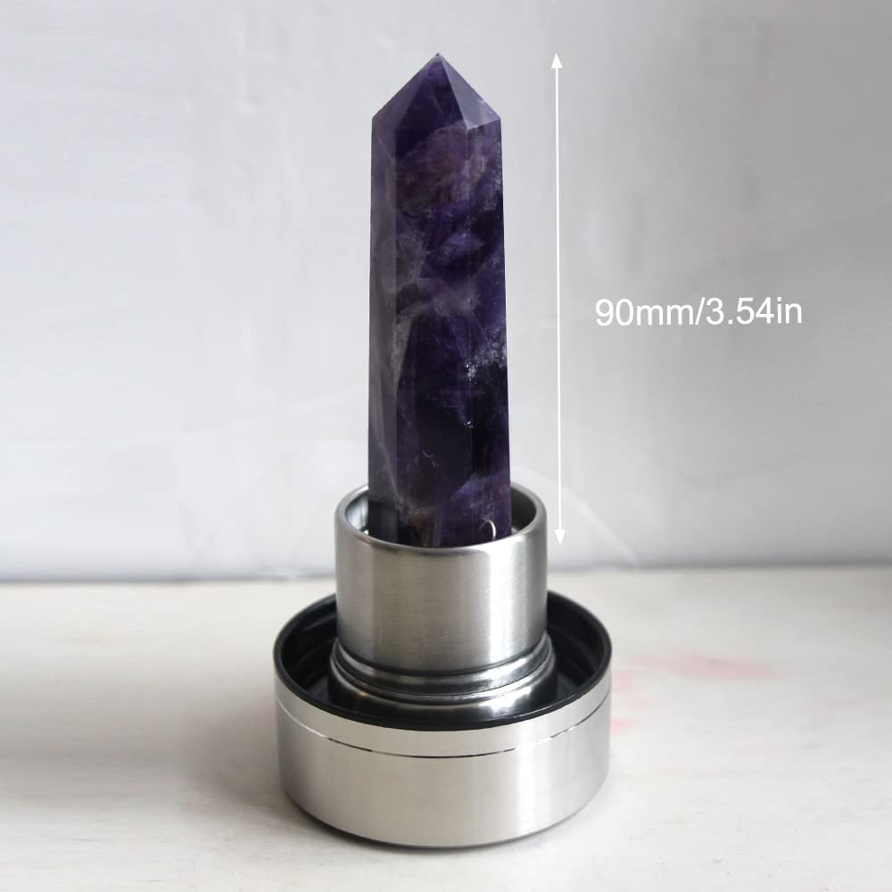 HINATAA Crystal Water Bottle, Removable Natural Crystal Gemstone Glass Bottle - Image 3