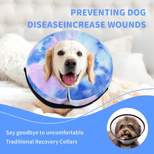 Image of Inflatable Dog Recovery Collar, Dog Cone Collar for After Surgery, Prevent Dogs from Biting & Scratching Wound E-Collars to Help with Healing Soft Pet Recovery Collar Does