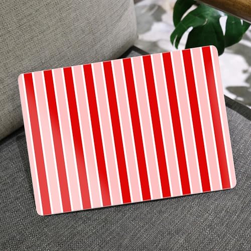 Image of MEEgoodo for M5 /M4 /M3 /M2 MacBook Air 15 inch Case 2026 2025 2024 2023, Case Fit Model (A3448 /A3241 /A3114 /A2941) for MacBook Air 15.3 inch, Red&White Stripe