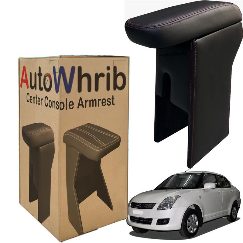 Image of Car Arm Rest For Swift Dzire Armrest with Storage Box & Soft Cushion Pad, Luxury Arm Rest, Black Colour