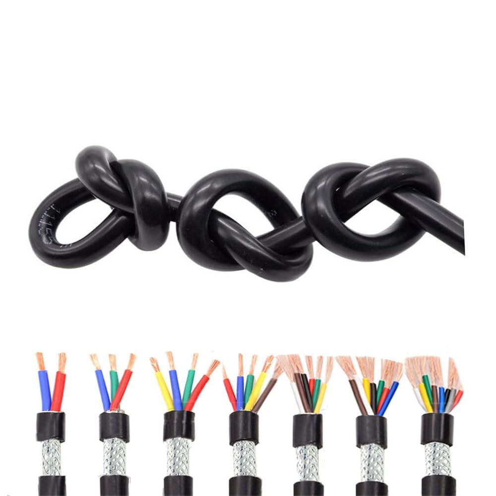 10m Cable Eléctrico, Cable Cobre Estañado 2-24 polos seleccionable, RVVP Cobre Cable 0.3mm²- 2.5mm² seleccionable, PVC aislamiento Cables de control de señales para circuitos resistentes a interferenc