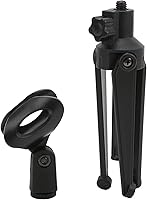 Vista 8 de Zopsc Soporte universal para micrófono a prueba de golpes, kit de soporte de filtro de micrófono plegable para estudio de grabación, transmisión