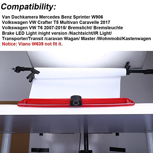 Car Third Roof top mount brake lamp camera Brake Light Rear View Backup Camera for Transporter Sprinter Viano Vito Transit Ducato Crafter T5 Master brake lamp - Image 2